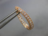 ESTATE .64CT DIAMOND 18KT ROSE GOLD 3D INSIDE OUT OVAL HUGGIE HANGING EARRINGS