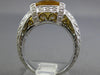2.42CT DIAMOND & AAA CITRINE 14KT WHITE GOLD CUSHION FILIGREE PROMISE LOVE RING