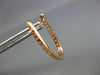 ESTATE .64CT DIAMOND 18KT ROSE GOLD 3D INSIDE OUT OVAL HUGGIE HANGING EARRINGS