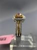 1.16CT WHITE PINK & CANARY DIAMOND 18KT TRI COLOR GOLD 3D HALO ENGAGEMENT RING