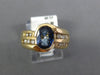 1.89CT DIAMOND & AAA SAPPHIRE 14K YELLOW GOLD ROUND & OVAL BEZEL ENGAGEMENT RING
