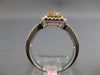 1.16CT WHITE PINK & CANARY DIAMOND 18KT TRI COLOR GOLD 3D HALO ENGAGEMENT RING