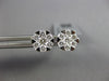 ESTATE .69CT DIAMOND 18KT WHITE GOLD 3D FLOWER INVISIBLE STUD EARRINGS