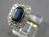 1.60CT OLD MINE DIAMOND & AAA SAPPHIRE 14K 2 TONE GOLD 3D ENGAGEMENT RING #27772
