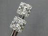 1.08CT DIAMOND 18KT WHITE GOLD 3D ROUND & BAGUETTE CLUSTER SQUARE STUD EARRINGS