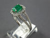 1.28CT DIAMOND & AAA EMERALD 14KT WHITE GOLD 3D EMERALD CUT HALO ENGAGEMENT RING