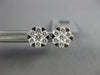 ESTATE .69CT DIAMOND 18KT WHITE GOLD 3D FLOWER INVISIBLE STUD EARRINGS