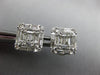1.08CT DIAMOND 18KT WHITE GOLD 3D ROUND & BAGUETTE CLUSTER SQUARE STUD EARRINGS