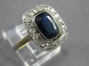 1.60CT OLD MINE DIAMOND & AAA SAPPHIRE 14K 2 TONE GOLD 3D ENGAGEMENT RING #27772