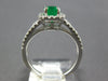 1.28CT DIAMOND & AAA EMERALD 14KT WHITE GOLD 3D EMERALD CUT HALO ENGAGEMENT RING