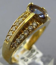 1CT DIAMOND & AAA TANZANITE 14KT YELLOW GOLD OVAL & ROUND FRIENDSHIP PROMSE RING