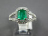 1.28CT DIAMOND & AAA EMERALD 14KT WHITE GOLD 3D EMERALD CUT HALO ENGAGEMENT RING