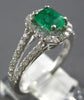 1.28CT DIAMOND & AAA EMERALD 14KT WHITE GOLD 3D EMERALD CUT HALO ENGAGEMENT RING