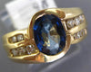 1.89CT DIAMOND & AAA SAPPHIRE 14K YELLOW GOLD ROUND & OVAL BEZEL ENGAGEMENT RING