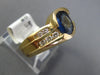 1.89CT DIAMOND & AAA SAPPHIRE 14K YELLOW GOLD ROUND & OVAL BEZEL ENGAGEMENT RING