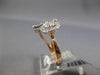1.26CT DIAMOND 14KT WHITE ROSE GOLD ROUND & BAGUETTE CLUSTER FLOWER TENSION RING
