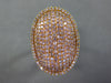 ESTATE LARGE 2.11CT PINK DIAMOND 18KT YELLOW GOLD 3D MICRO PAVE OVAL FUN RING