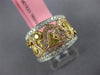 WIDE .81CT WHITE PINK & CANARY DIAMOND 18KT TRI COLOR GOLD 3D ANNIVERSARY RING