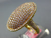 ESTATE LARGE 2.11CT PINK DIAMOND 18KT YELLOW GOLD 3D MICRO PAVE OVAL FUN RING