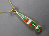 ESTATE LARGE AAA MULTI GEM 14K YELLOW GOLD TEAR DROP FUN FLOATING PENDANT #27776