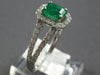1.28CT DIAMOND & AAA EMERALD 14KT WHITE GOLD 3D EMERALD CUT HALO ENGAGEMENT RING