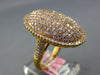 ESTATE LARGE 2.11CT PINK DIAMOND 18KT YELLOW GOLD 3D MICRO PAVE OVAL FUN RING