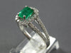 1.28CT DIAMOND & AAA EMERALD 14KT WHITE GOLD 3D EMERALD CUT HALO ENGAGEMENT RING