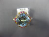 4.47CT DIAMOND AAA PINK SAPPHIRE & BLUE TOPAZ 14K YELLOW GOLD SQUARE FLOWER RING