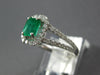 1.28CT DIAMOND & AAA EMERALD 14KT WHITE GOLD 3D EMERALD CUT HALO ENGAGEMENT RING