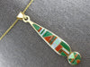 ESTATE LARGE AAA MULTI GEM 14K YELLOW GOLD TEAR DROP FUN FLOATING PENDANT #27776