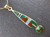 ESTATE LARGE AAA MULTI GEM 14K YELLOW GOLD TEAR DROP FUN FLOATING PENDANT #27776