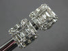 1.08CT DIAMOND 18KT WHITE GOLD 3D ROUND & BAGUETTE CLUSTER SQUARE STUD EARRINGS