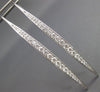 ESTATE LARGE 1.19CT DIAMOND 18KT WHITE GOLD 3D ELONGATED BAR HANGING EARRINGS