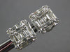 1.08CT DIAMOND 18KT WHITE GOLD 3D ROUND & BAGUETTE CLUSTER SQUARE STUD EARRINGS