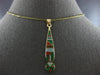 ESTATE LARGE AAA MULTI GEM 14K YELLOW GOLD TEAR DROP FUN FLOATING PENDANT #27776