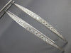 ESTATE LARGE 1.19CT DIAMOND 18KT WHITE GOLD 3D ELONGATED BAR HANGING EARRINGS