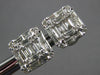 1.08CT DIAMOND 18KT WHITE GOLD 3D ROUND & BAGUETTE CLUSTER SQUARE STUD EARRINGS