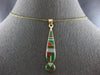 ESTATE LARGE AAA MULTI GEM 14K YELLOW GOLD TEAR DROP FUN FLOATING PENDANT #27776