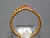 ESTATE .62CT AAA MULTI COLOR SAPPHIRE 18KT ROSE GOLD 3D DOUBLE V SHAPE FUN RING