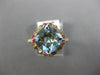 4.47CT DIAMOND AAA PINK SAPPHIRE & BLUE TOPAZ 14K YELLOW GOLD SQUARE FLOWER RING