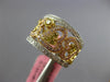 WIDE .81CT WHITE PINK & CANARY DIAMOND 18KT TRI COLOR GOLD 3D ANNIVERSARY RING