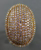 ESTATE LARGE 2.11CT PINK DIAMOND 18KT YELLOW GOLD 3D MICRO PAVE OVAL FUN RING