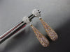 1.29CT WHITE & PINK DIAMOND 18KT WHITE & ROSE GOLD 3D TEAR DROP HANGING EARRINGS