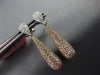 1.29CT WHITE & PINK DIAMOND 18KT WHITE & ROSE GOLD 3D TEAR DROP HANGING EARRINGS