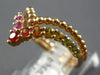ESTATE .62CT AAA MULTI COLOR SAPPHIRE 18KT ROSE GOLD 3D DOUBLE V SHAPE FUN RING