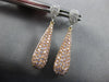 1.29CT WHITE & PINK DIAMOND 18KT WHITE & ROSE GOLD 3D TEAR DROP HANGING EARRINGS