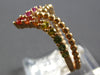 ESTATE .62CT AAA MULTI COLOR SAPPHIRE 18KT ROSE GOLD 3D DOUBLE V SHAPE FUN RING