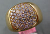 ESTATE WIDE .67CT PINK DIAMOND 18KT YELLOW GOLD 3D PAVE ROUND MENS PINKY RING