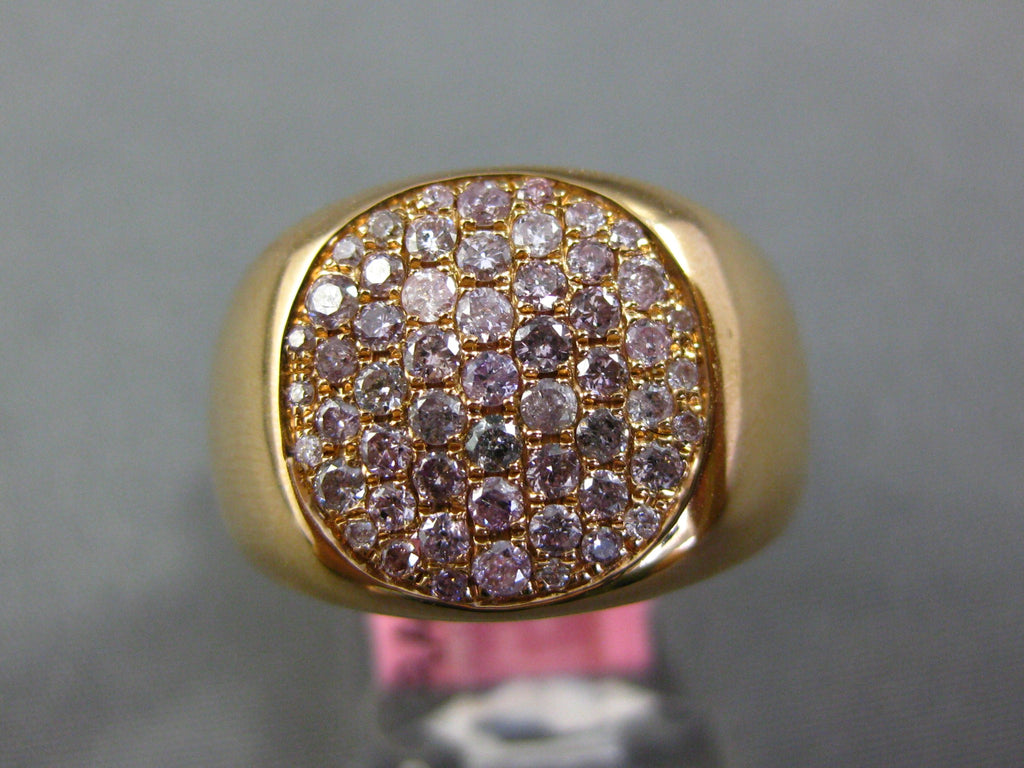 ESTATE WIDE .67CT PINK DIAMOND 18KT YELLOW GOLD 3D PAVE
