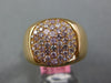ESTATE WIDE .67CT PINK DIAMOND 18KT YELLOW GOLD 3D PAVE ROUND MENS PINKY RING
